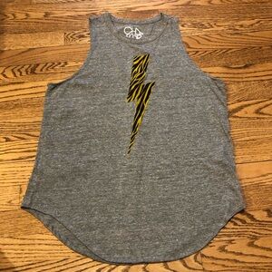 Chaser Lightening Bolt Tank Grey Yellow Tiger Stripe